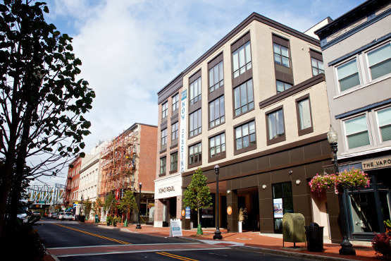 Looking up at the SONO Pearl building